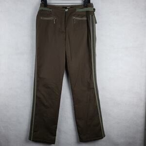Vintage Yedina Size L Track Stripe Trouser Pants Olive Green Y2K Sporty Gorpcore